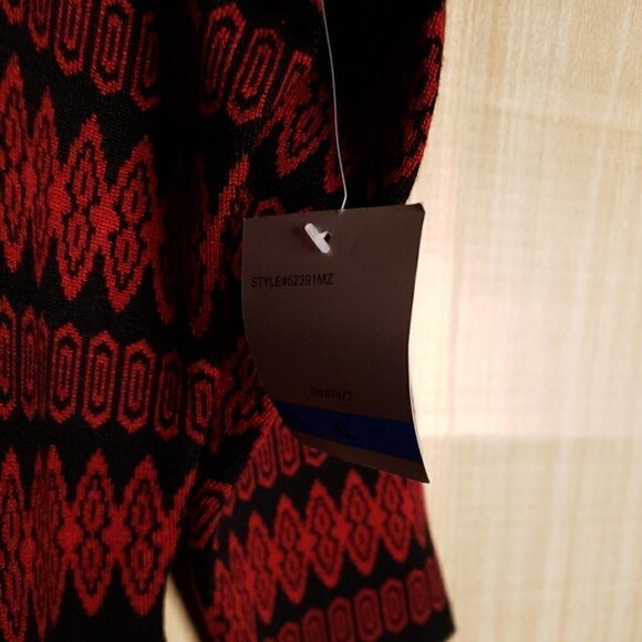 Donny And Nicole Womens New Black Red Geometric Print Sweater Dress XL - Picture 5 of 8